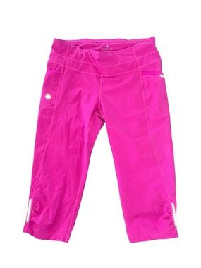 Athleta Dobby Be Free Knicker Capri Leggings size small fuchsia